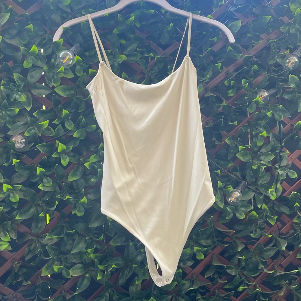 Cream Spaghetti Strap Bodysuit